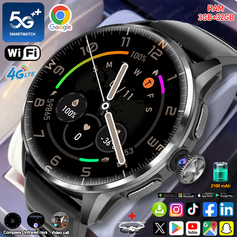 Fall Detection Watch - Reloj inteligente 5G/4G con red completa,